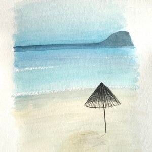 Aquarelle : paysage plage
